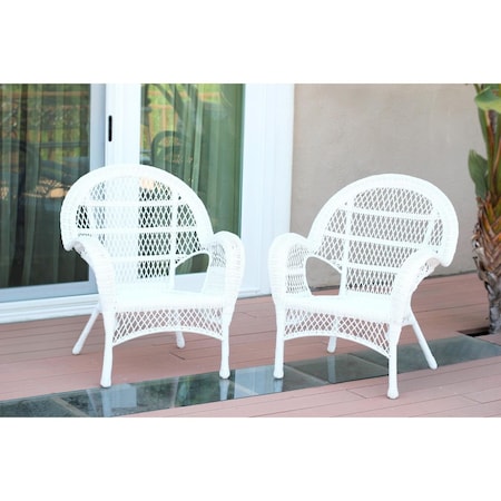Jeco W00209-C-2 White Wicker Chair, 2PK W00209-C_2